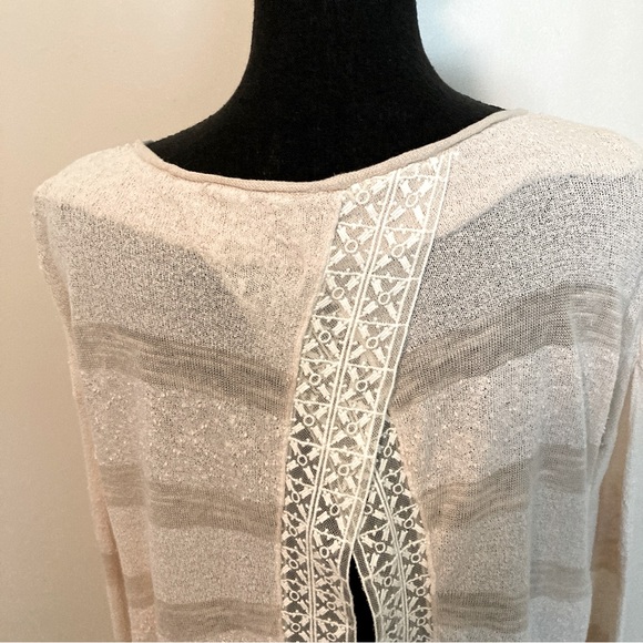 Free People Textured Slightly Open Weave Open Back Top - Picture 4 of 8